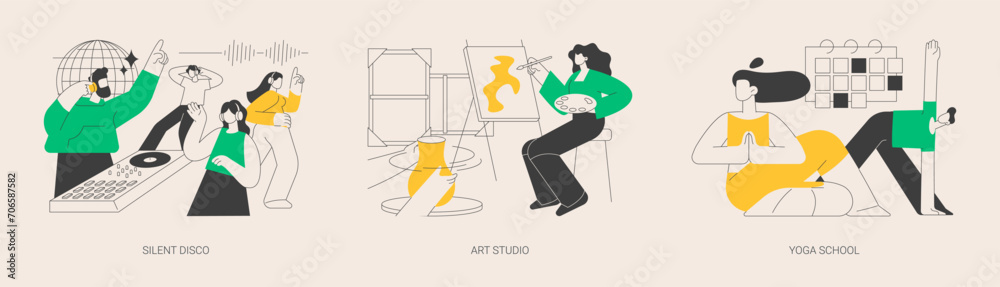 Entertainment and recreation abstract concept vector illustrations. Entertainment and recreation abstract concept vector illustrations.