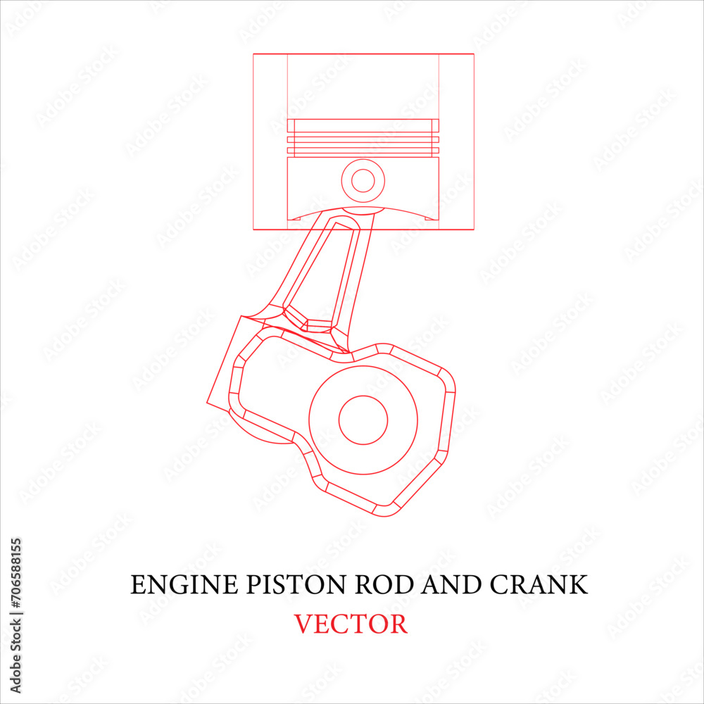 Engine Piston Rod And Crank vector design template Engine Piston Rod And Crank vector design template