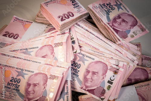 Turkish Money (Türk Parası), 200 lira banknotes photo