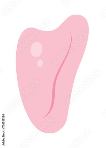 Pink quartz guasha massager, face and neck massage tool. Hand drawn vector illustration isolated on white background