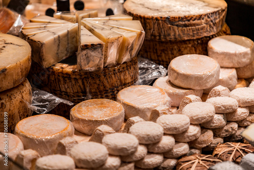 Gourmet food sold at Les Halles de Lyon Paul Bocuse, built in 1971 in Lyon, France