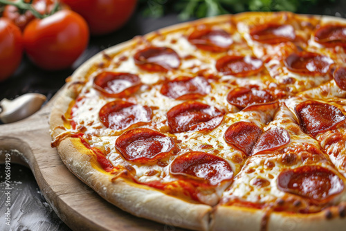 Mouthwatering Pepperoni Pizza With Fresh Ingredients