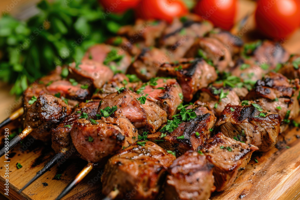 Skewered Grilled Meat, Shish Kebab Style