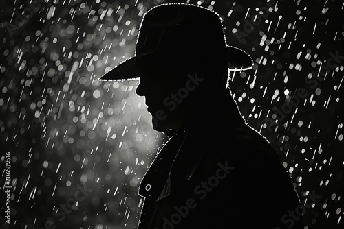 Noirstyle Detective: Rainy Silhouette photo