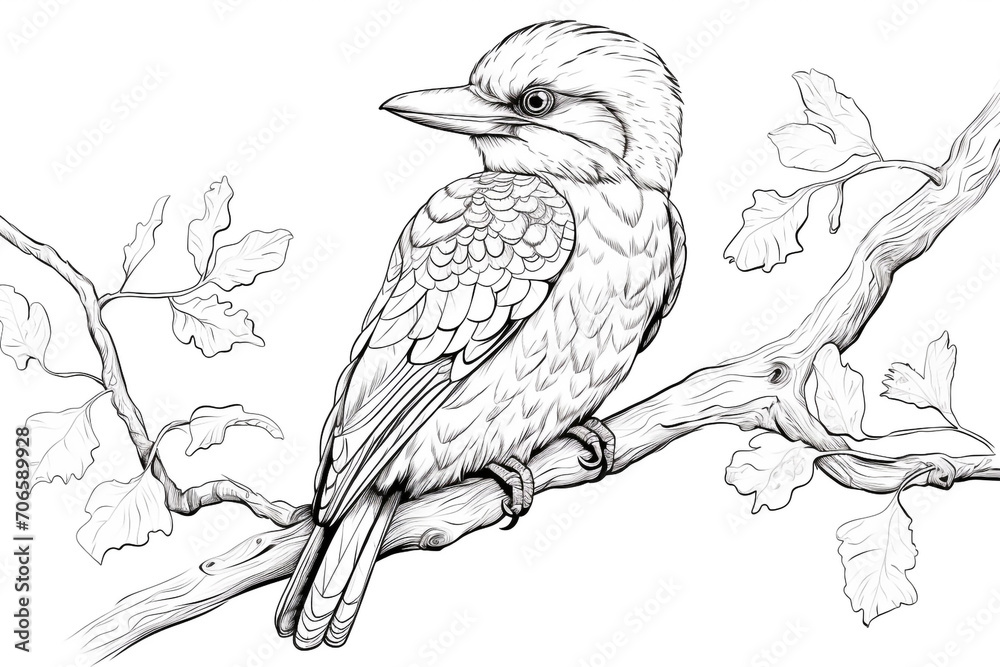 Fototapeta premium Toucan Hummin bird Penguin narrow Falcon Swan Heron Woodpecker Seagull Blue Jay Cardinal Peacock Vulture Albatross Kiwi Kingfisher Canary Wren Magpie Osprey feather JPG background generative ai