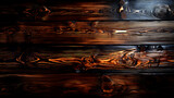Dark wooden texture. Rustic three-dimensional wood texture. Wood background. Modern wooden facing background