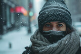 Woman Bravely Confronts The Winter Chill In Layers