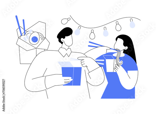 Chinese wok isolated cartoon vector illustrations.