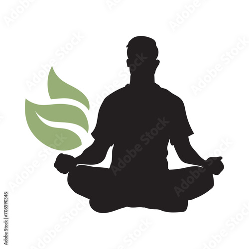 silhouette of a person meditating