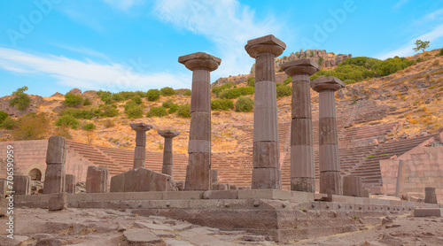 Ruins of the Temple of Athena at the ancient city of Assos, in Behramkale