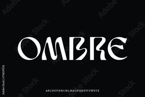 Creative modern liquid alphabet display font vector. Unique trendy typography style