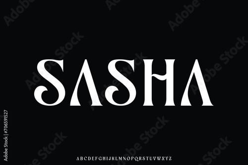 Elegant decorative natural alphabet display font vector. Curvy typography style