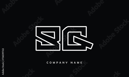 BQ, QB, B, Q Abstract Letters Logo Monogram