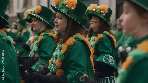 The Vibrance of Saint Patrick's Day: A Parade of Smiles and Tradition AI-Generative photo