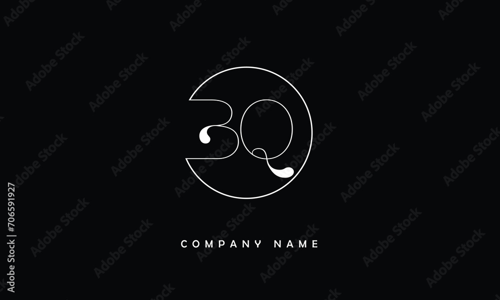 BQ, QB, B, Q Abstract Letters Logo Monogram BQ, QB, B, Q Abstract Letters Logo Monogram