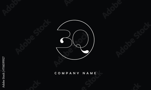 BQ, QB, B, Q Abstract Letters Logo Monogram