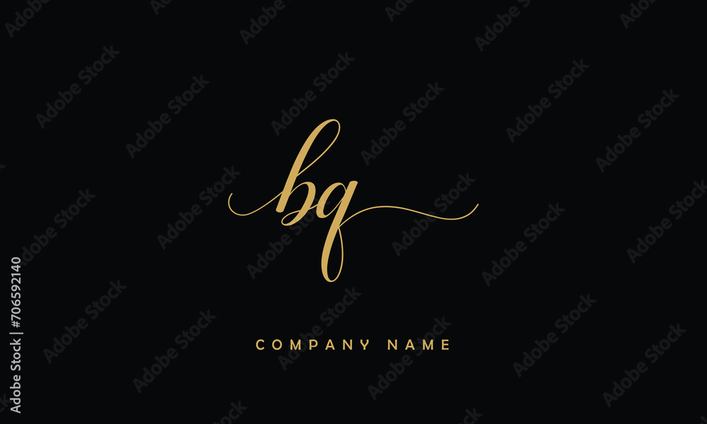 BQ, QB, B, Q Abstract Letters Logo Monogram