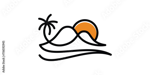 logo design sunrise minimalist icon vector inspiration