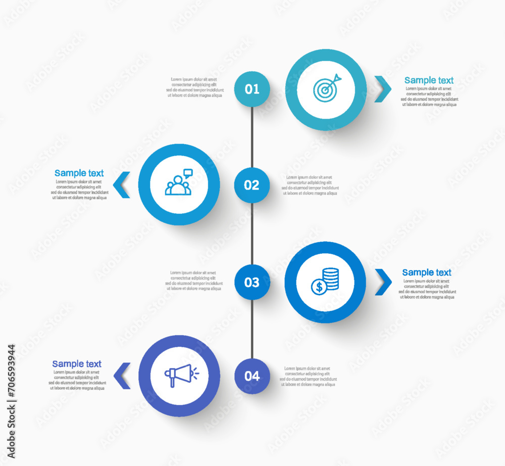 Business infographic design template with 4 options, steps or processes. Can be used for workflow layout, diagram, annual report, web design Business infographic design template with 4 options, steps or processes. Can be used for workflow layout, diagram, annual report, web design