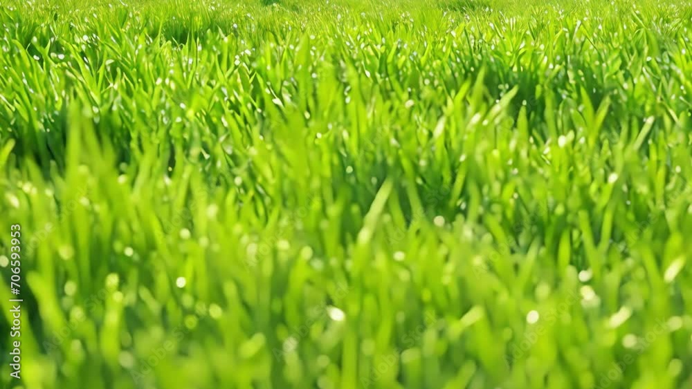 The lush green grass of a field on a sunny day. Generative AI The lush green grass of a field on a sunny day. Generative AI