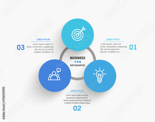 Vector  infographic design template with icons and 3 options or steps. Can be used for process diagram, presentations, workflow layout, banner, flow chart, info graph