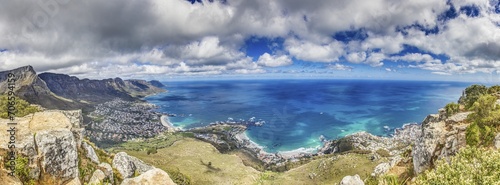Panoramic picture of Camps Bay taken from Lions Head mountain