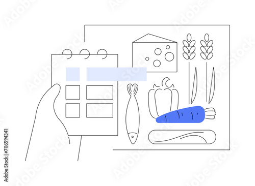 Flexitarian meal plan isolated cartoon vector illustrations.