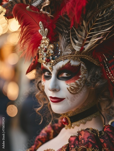Professional half body portrait of sensual and cute woman Venice carnival participant © shooreeq
