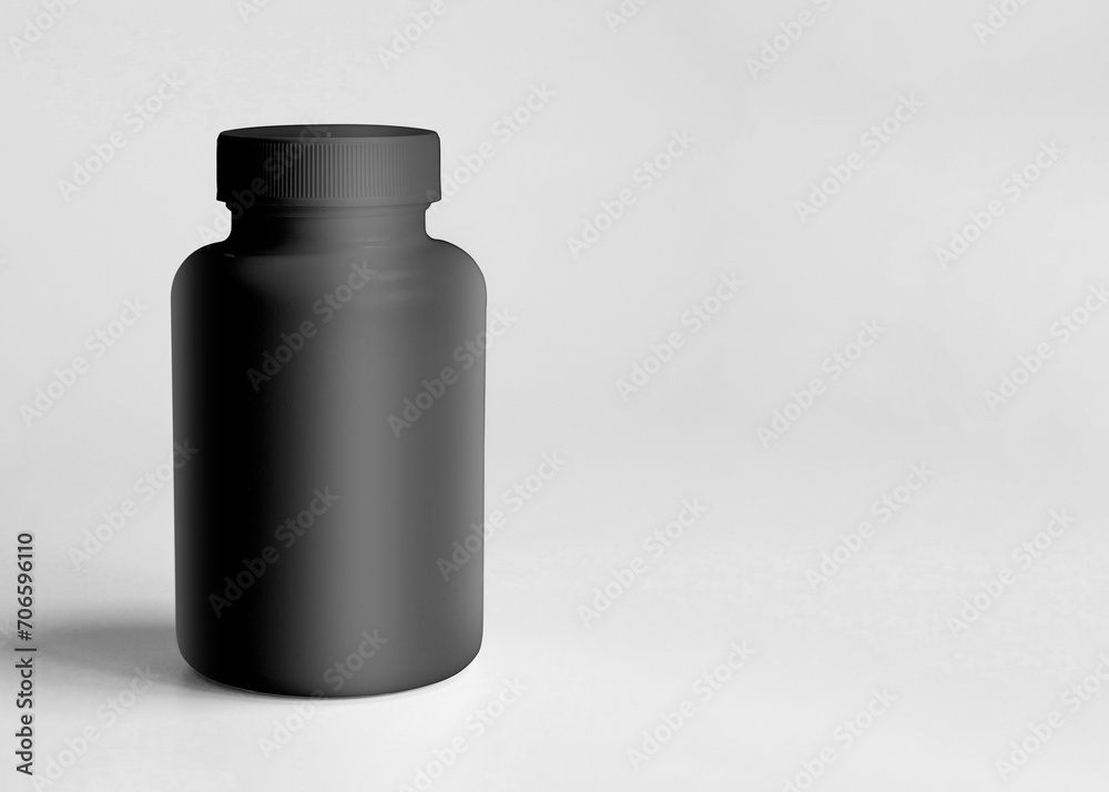 3D illustration. Pills jar isolated.