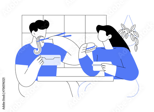 Lunch time isolated cartoon vector illustrations.