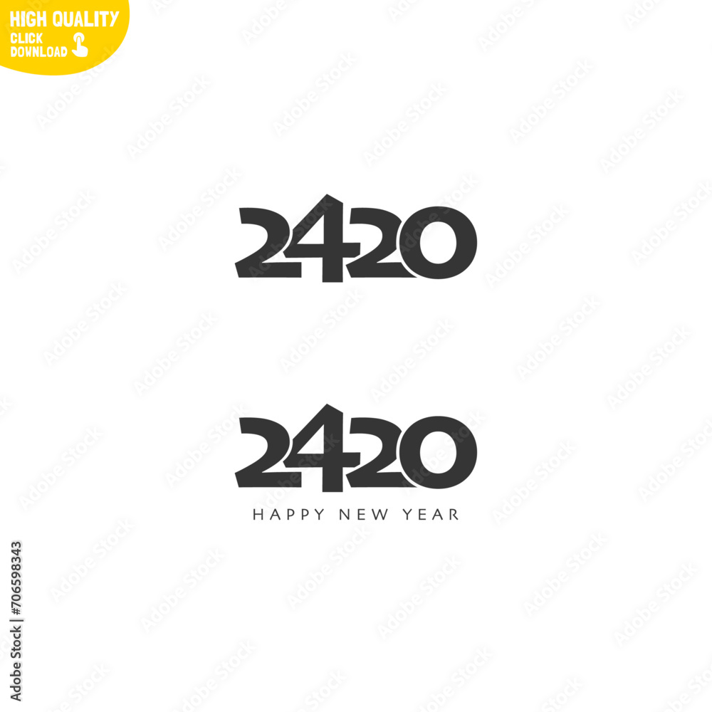 Creative Happy New Year 2420 Logo Design Creative Happy New Year 2420 Logo Design