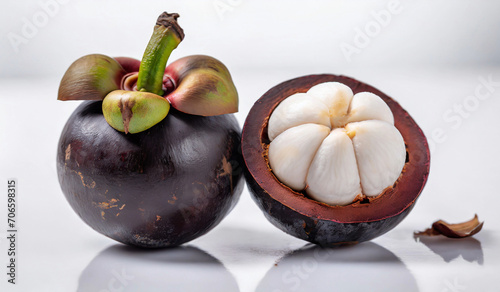 mangosteen on a white background