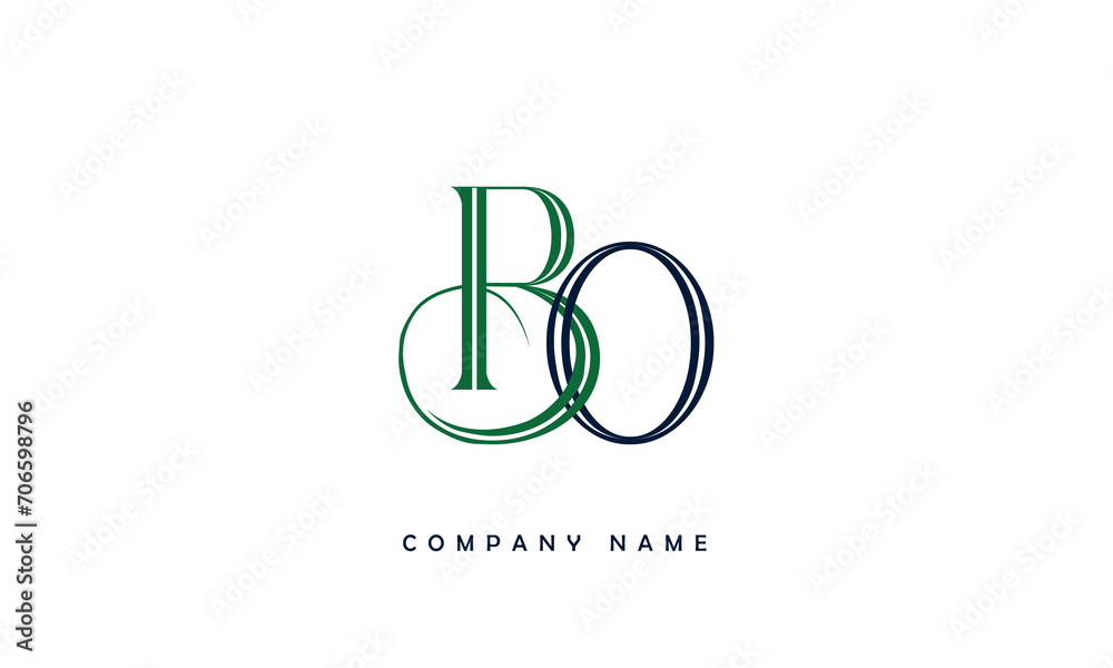 BO, OB, B, O Abstract Letters Logo Monogram