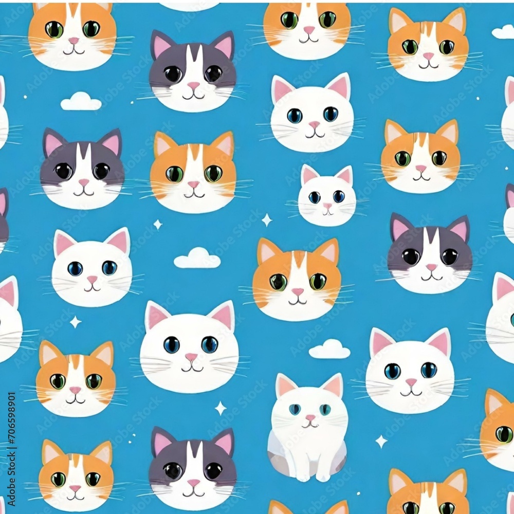 Cute cat pattern background Cute cat pattern background