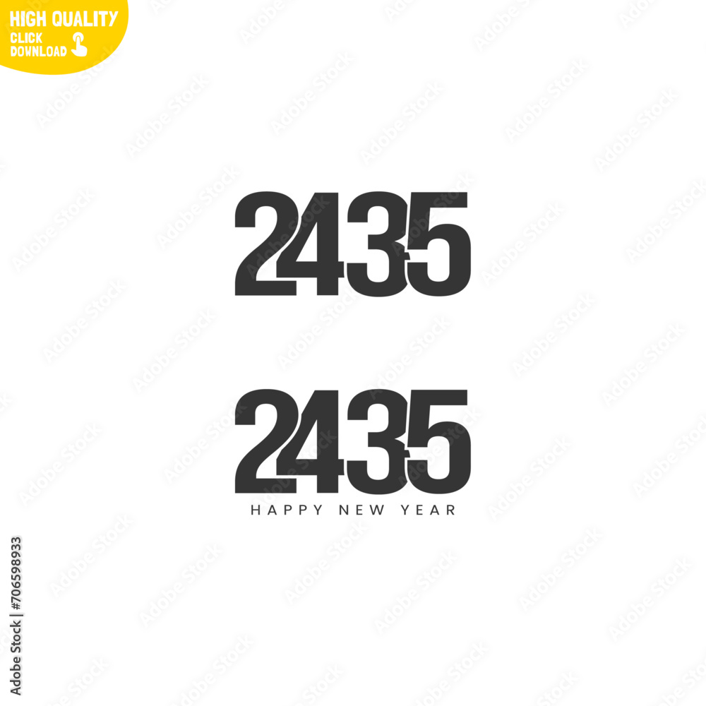 Creative Happy New Year 2435 Logo Design Creative Happy New Year 2435 Logo Design