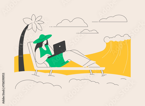 Downshifting abstract concept vector illustration.