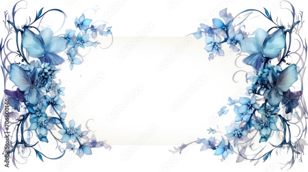 blue floral frame