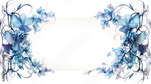 blue floral frame © Wallpaper