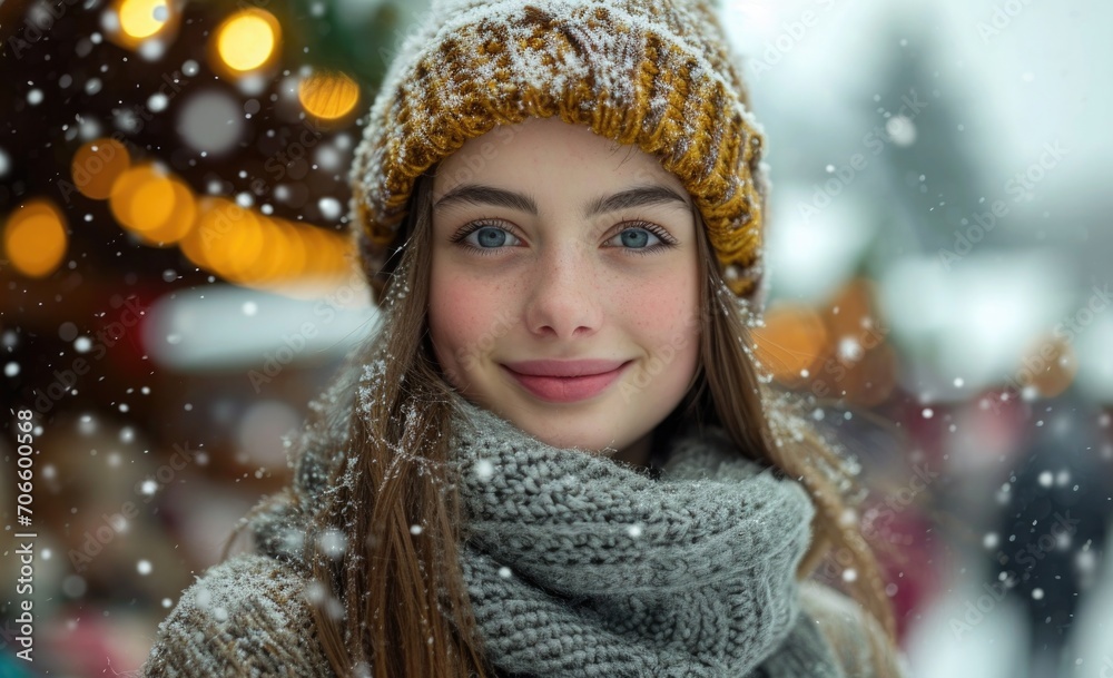 portrait of a woman in winter portrait of a woman in winter