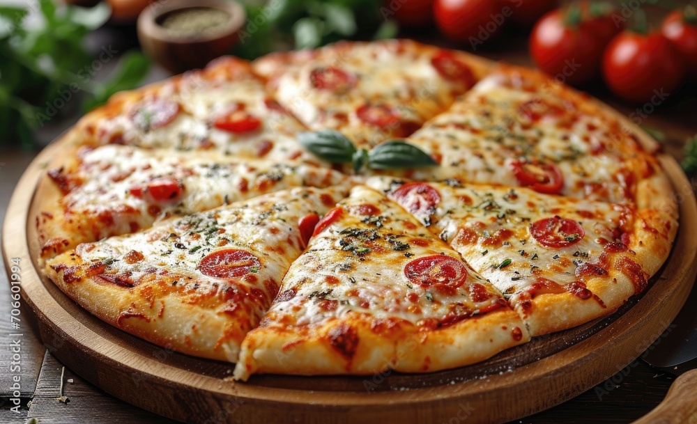pizza on a table pizza on a table