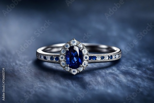 Deep blue sapphire with a luminous glow, showcasing its depth and clarity.