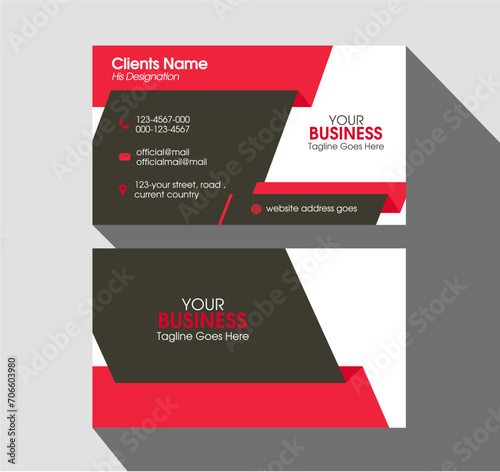 Modern business card design. Corporate business card design. Vector geometric visiting card layout for company, office, brand, branding, office, professional.