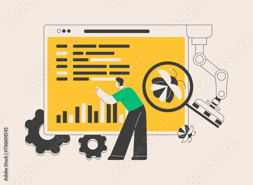 Automated testing abstract concept vector illustration.