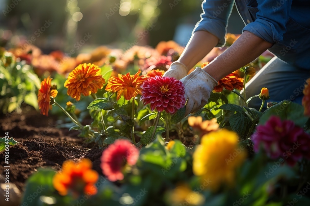 Step into the world of agriculture as you witness a dedicated farmer tending to their lush plantation with meticulous care