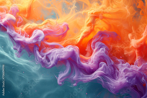 Vibrant Fusion - Abstract Colorful Smoke Art