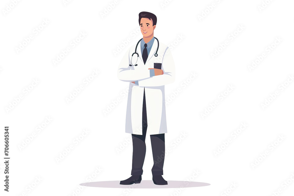 doctor in uniform with a proud position in the studio on a white background doctor in uniform with a proud position in the studio on a white background