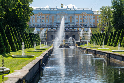 fountains in the park of the palace