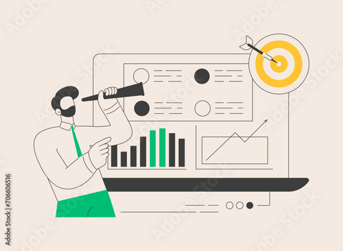 Data driven marketing abstract concept vector illustration.