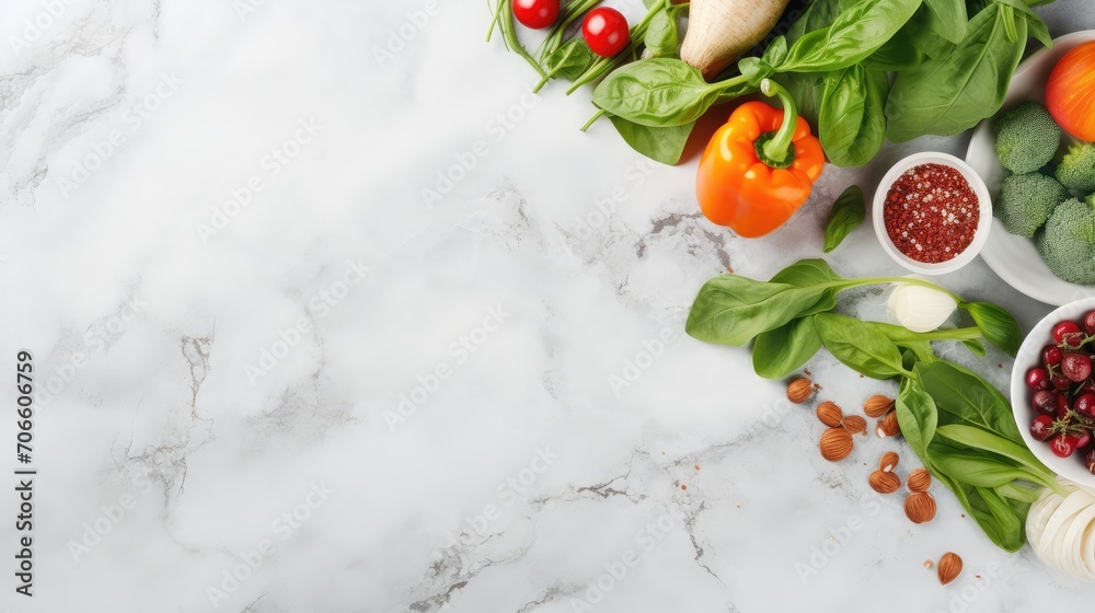 fresh vegetables on a white background