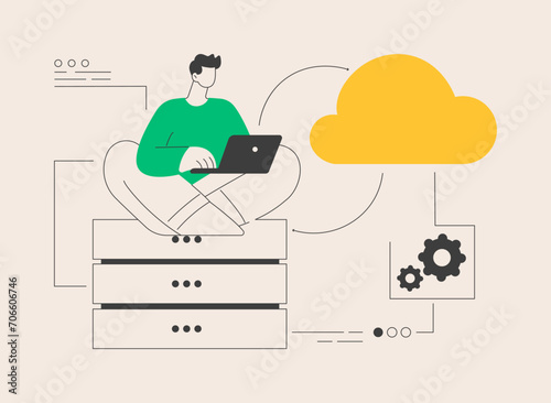 Backup server abstract concept vector illustration.